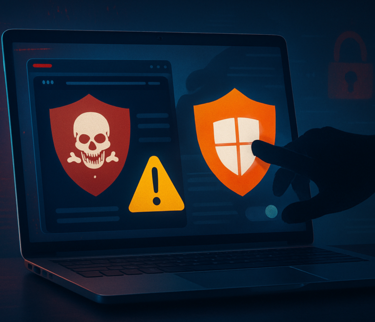 A spoof antivirus makes Windows Defender disable security scans